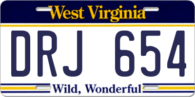 WV license plate DRJ654
