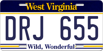 WV license plate DRJ655
