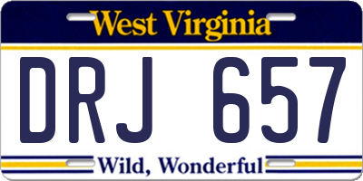 WV license plate DRJ657