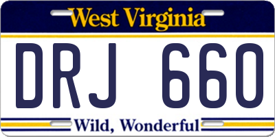 WV license plate DRJ660