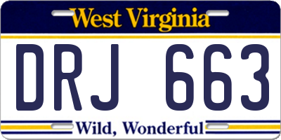 WV license plate DRJ663
