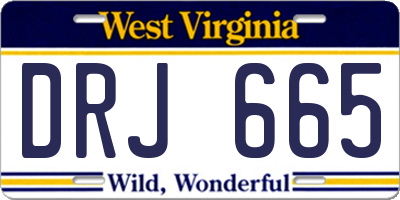 WV license plate DRJ665