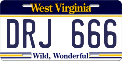 WV license plate DRJ666
