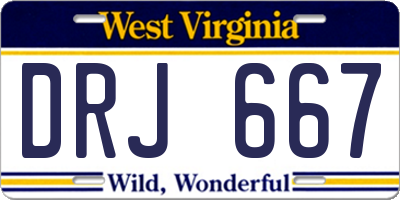 WV license plate DRJ667