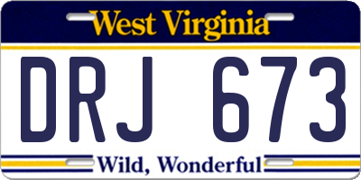 WV license plate DRJ673