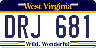 WV license plate DRJ681