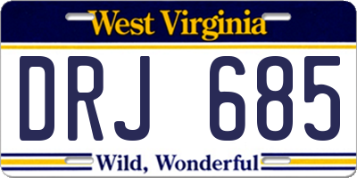 WV license plate DRJ685