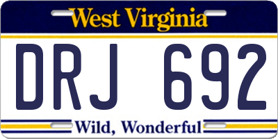 WV license plate DRJ692
