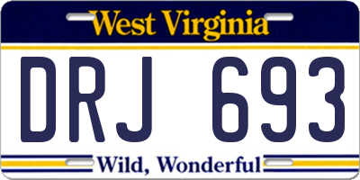 WV license plate DRJ693