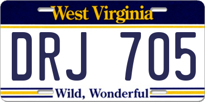 WV license plate DRJ705