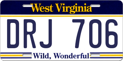 WV license plate DRJ706