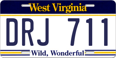 WV license plate DRJ711