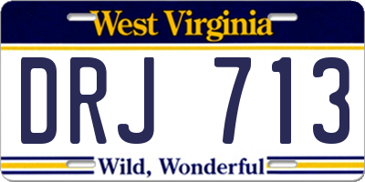 WV license plate DRJ713