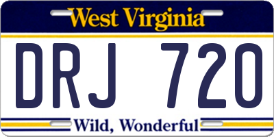 WV license plate DRJ720