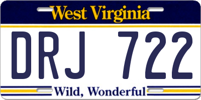 WV license plate DRJ722