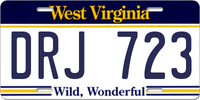 WV license plate DRJ723