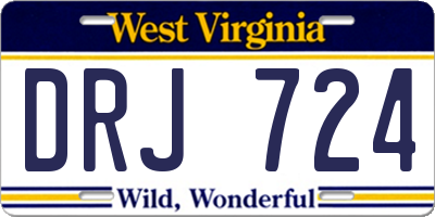 WV license plate DRJ724