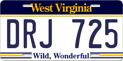 WV license plate DRJ725