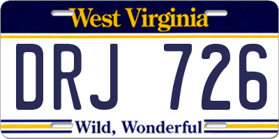 WV license plate DRJ726