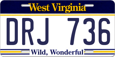 WV license plate DRJ736