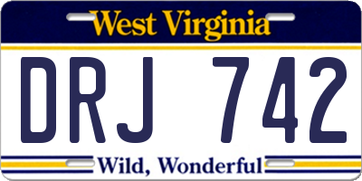 WV license plate DRJ742