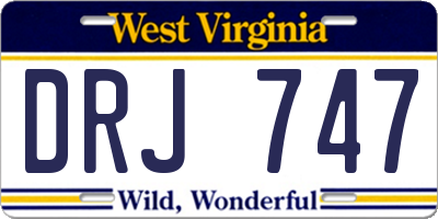 WV license plate DRJ747