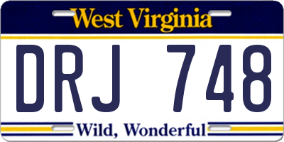 WV license plate DRJ748