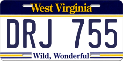 WV license plate DRJ755