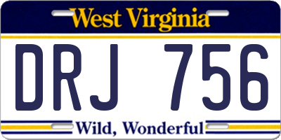 WV license plate DRJ756