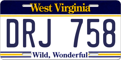 WV license plate DRJ758