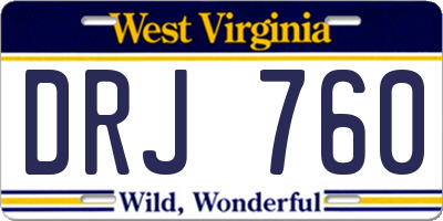 WV license plate DRJ760