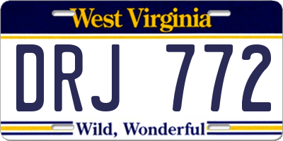WV license plate DRJ772