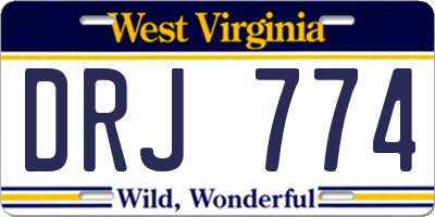 WV license plate DRJ774