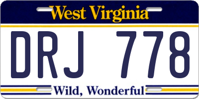 WV license plate DRJ778