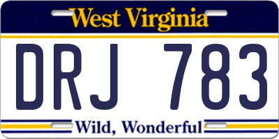 WV license plate DRJ783