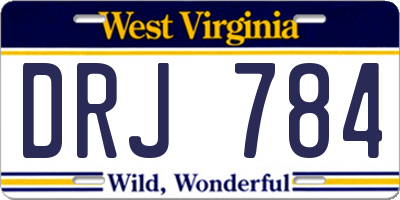 WV license plate DRJ784