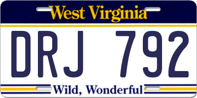 WV license plate DRJ792