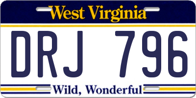 WV license plate DRJ796