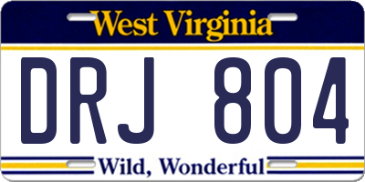 WV license plate DRJ804