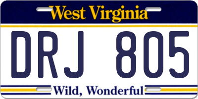 WV license plate DRJ805