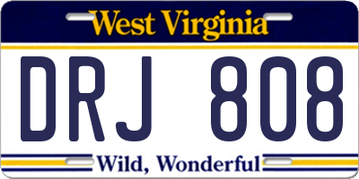 WV license plate DRJ808