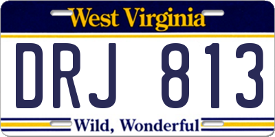 WV license plate DRJ813