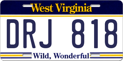 WV license plate DRJ818