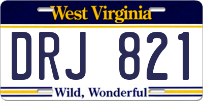 WV license plate DRJ821