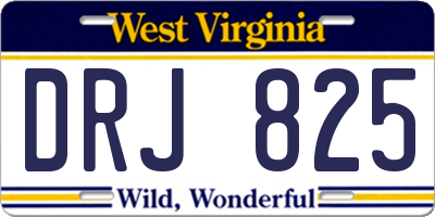 WV license plate DRJ825