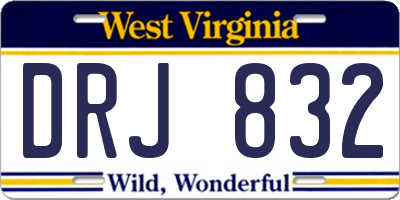 WV license plate DRJ832