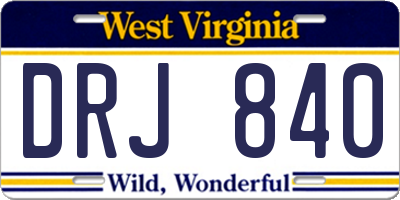 WV license plate DRJ840