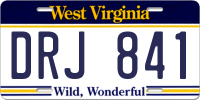 WV license plate DRJ841