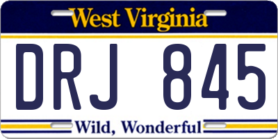 WV license plate DRJ845
