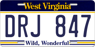 WV license plate DRJ847